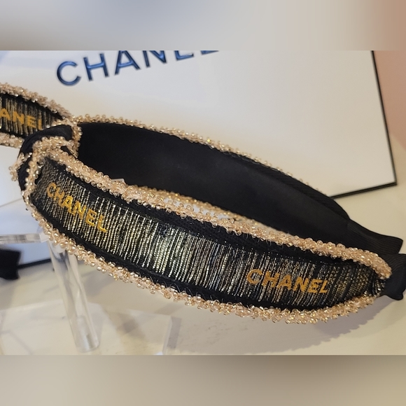 Chanel Holiday Gold/Black Shimmer Ribbon,unbranded headband - Picture 6 of 6
